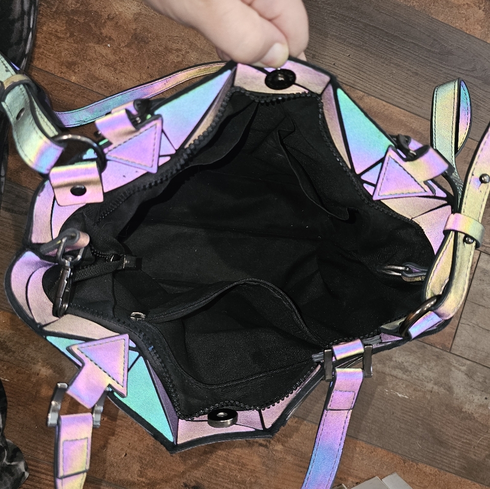 Holographic cross body Prismatic Shoulder Satchel Geometric Purse by F.FMIRAN
